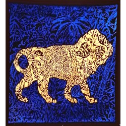 Boggio - Lion dans la jungle Bleu jaune