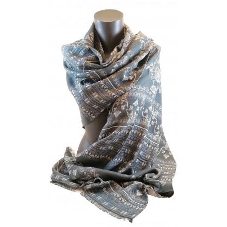 Jones - Lotus et Papyrus, Laine & soie Gris