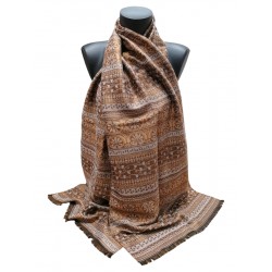 Jones - Palmettes grecques, Laine & soie Marron 45cm