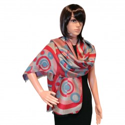 Inspiration Delaunay Sonia - Laine & soie Rouge gris 45cm