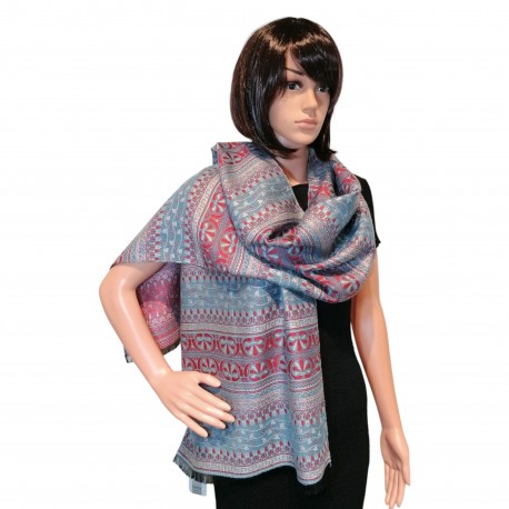 Jones - Palmettes grecques, Laine & soie Gris rouge 45cm