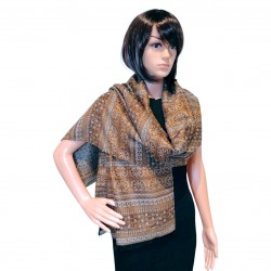 Jones - Palmettes grecques, Laine & soie Marron 45cm