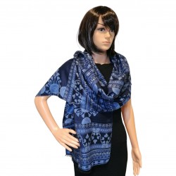 Jones - Lotus et Papyrus, Laine & soie Bleu 45cm