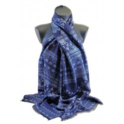 Jones - Lotus et Papyrus, Laine & soie Bleu 45cm