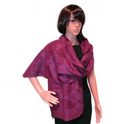 Jones - Lotus et Papyrus, Laine & soie Bordeaux 45cm