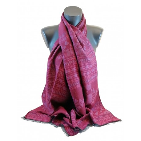 Jones - Lotus et Papyrus, Laine & soie Bordeaux 45cm