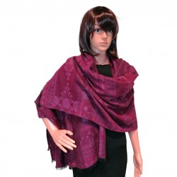 Jones - Lotus et Papyrus, Laine & soie Bordeaux 70cm