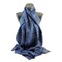 Jones - Palmettes grecques, Laine & soie Bleu 45cm