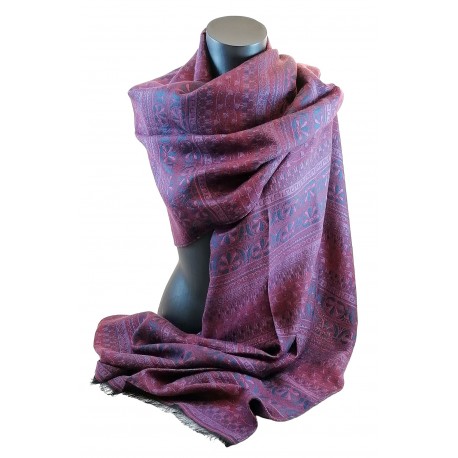 Jones - Palmettes grecques, Laine & soie Bordeaux 70cm